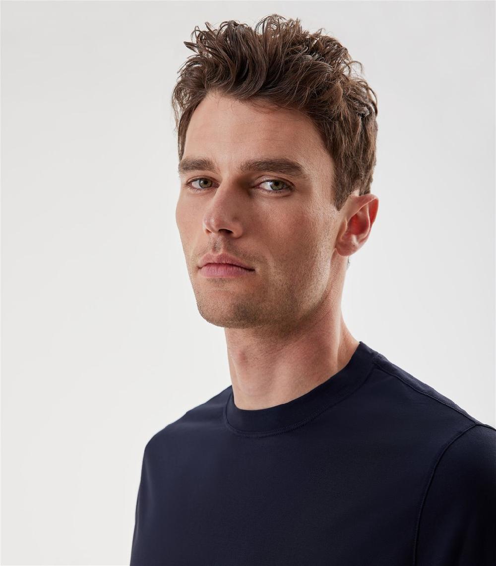 S.Moritz T-shirt blu da uomo in cotone crepe | S.Moritz Sito Ufficiale Vendite Flash