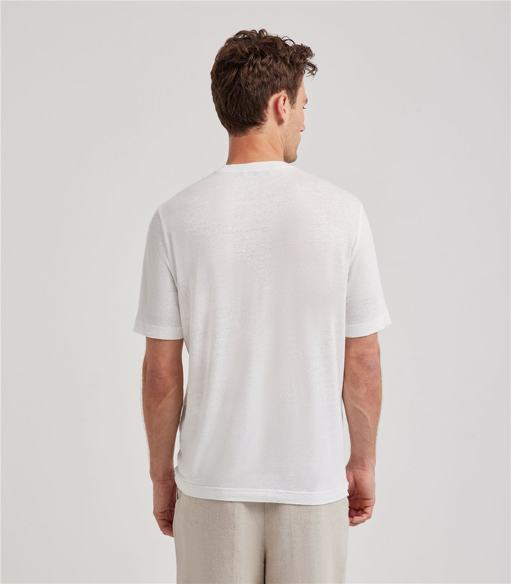 S.Moritz T-shirt bianca da uomo in jersey lino | S.Moritz Sito Ufficiale Negozio