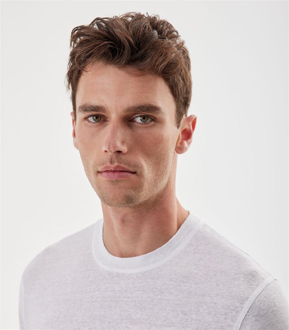 S.Moritz T-shirt bianca da uomo in jersey lino | S.Moritz Sito Ufficiale Negozio