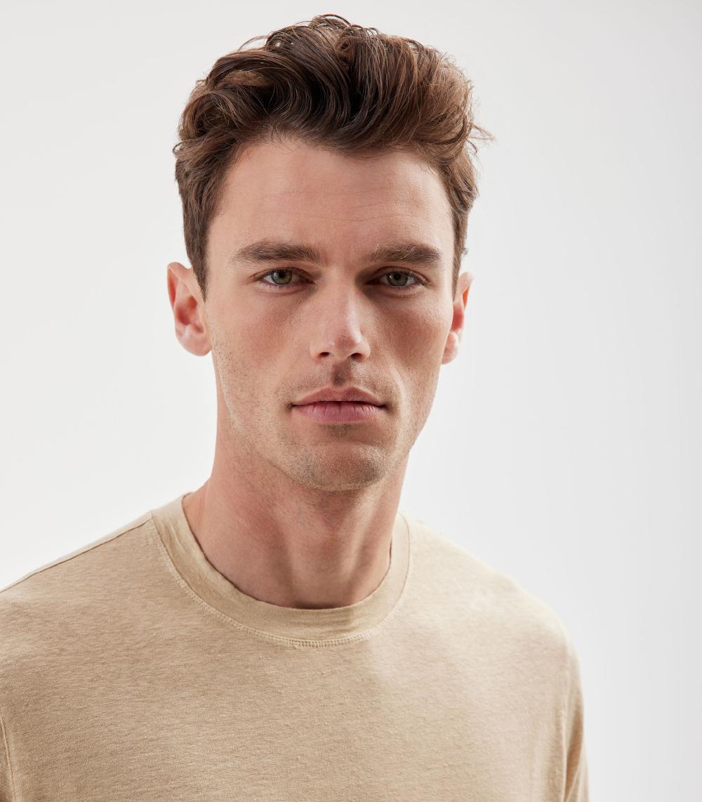 S.Moritz T-shirt beige da uomo in jersey lino | S.Moritz Sito Ufficiale In Saldo