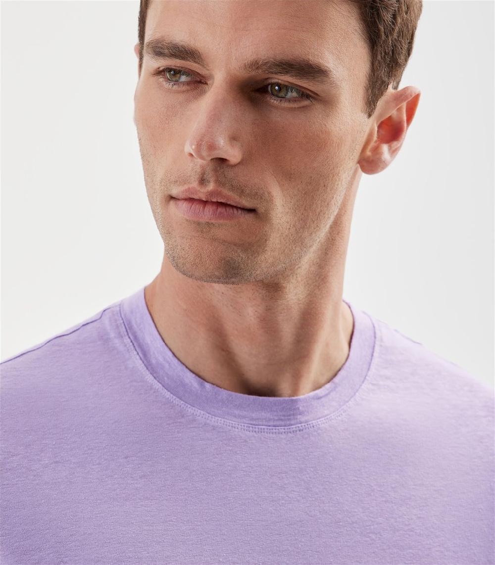 S.Moritz T-shirt lilla da uomo in jersey lino | S.Moritz Sito Ufficiale Moda