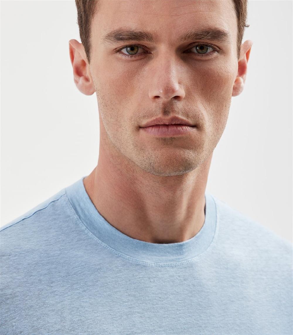 S.Moritz T-shirt cielo da uomo in jersey lino | S.Moritz Sito Ufficiale 2025