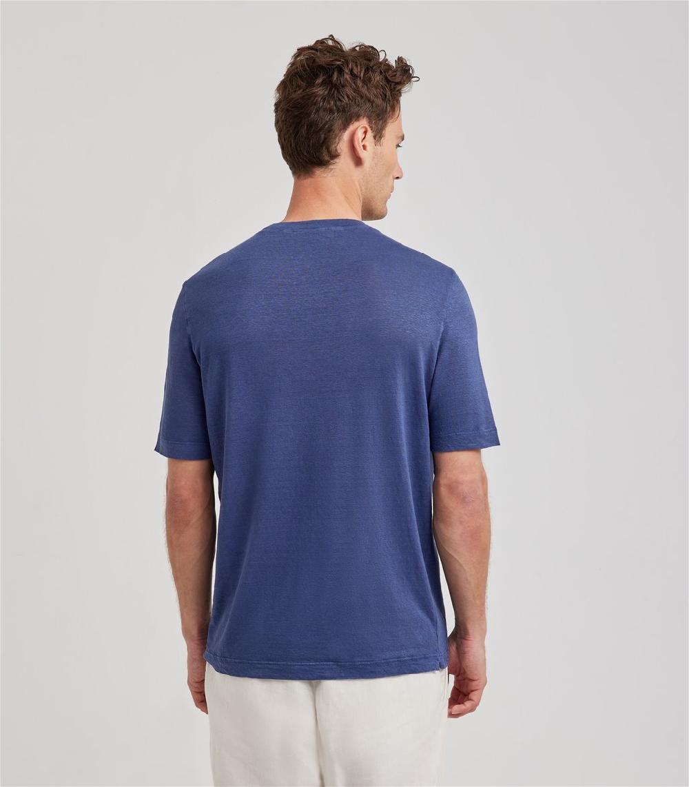 S.Moritz T-shirt blu royal da uomo in jersey lino | S.Moritz Sito Ufficiale Italia