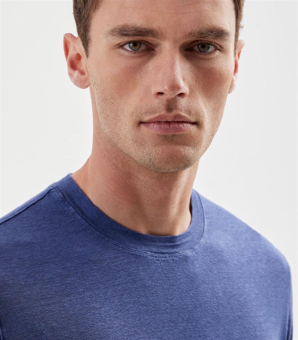 S.Moritz T-shirt blu royal da uomo in jersey lino | S.Moritz Sito Ufficiale Italia