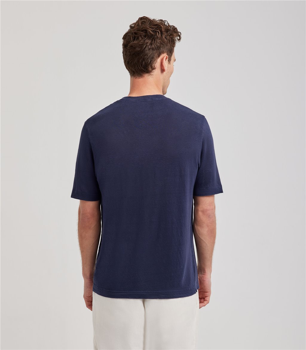 S.Moritz T-shirt indaco da uomo in jersey lino | S.Moritz Sito Ufficiale In Linea