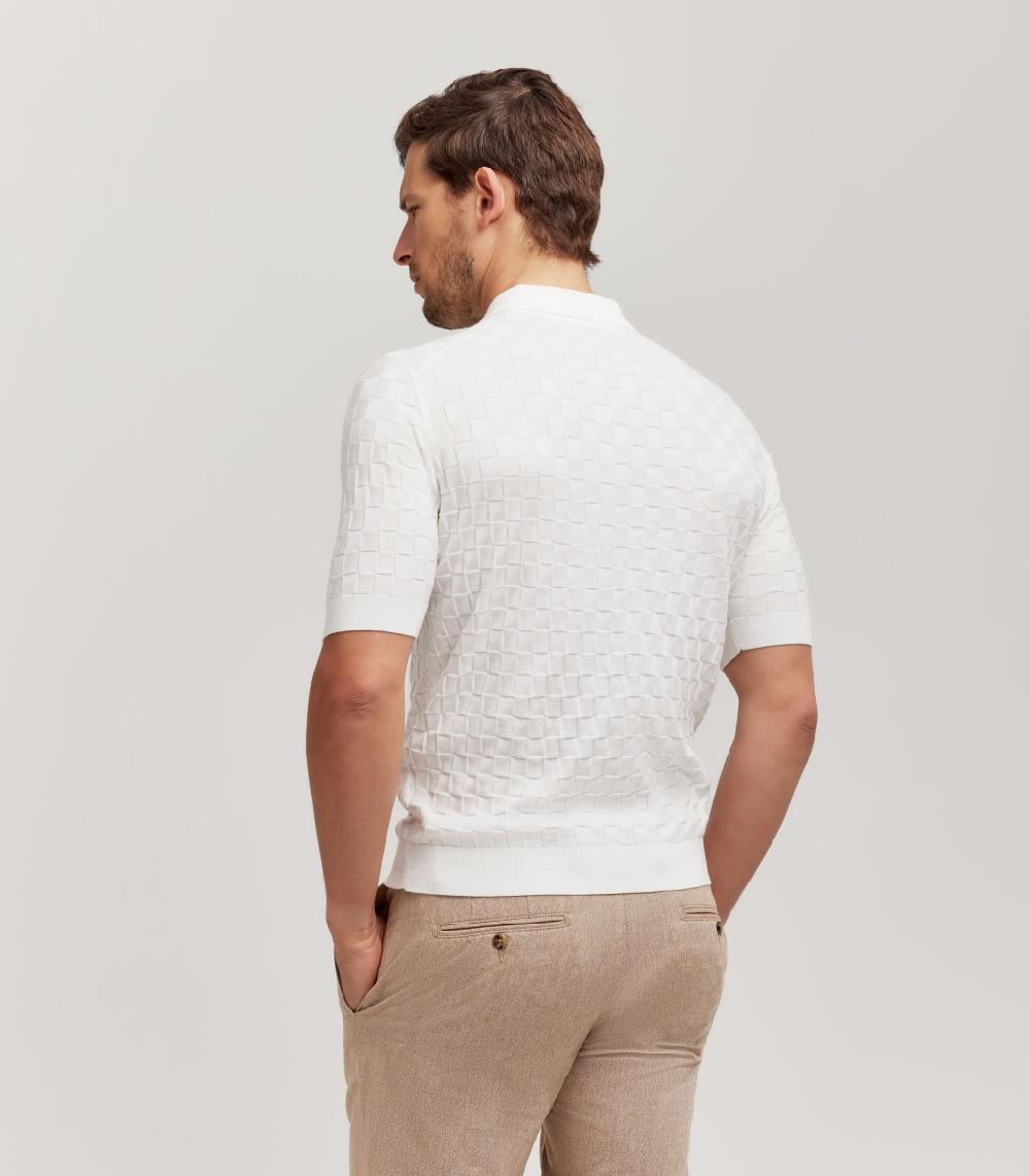 S.Moritz T-SHIRT COLLO CAMICIA PUNTO QUADRETTO - COTONE Vendita