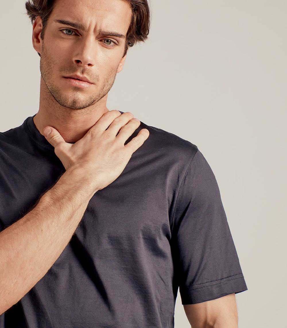 S.Moritz T-SHIRT IN COTONE SUPERFINE - GRIGIO ANTRACITE Acquista Ora