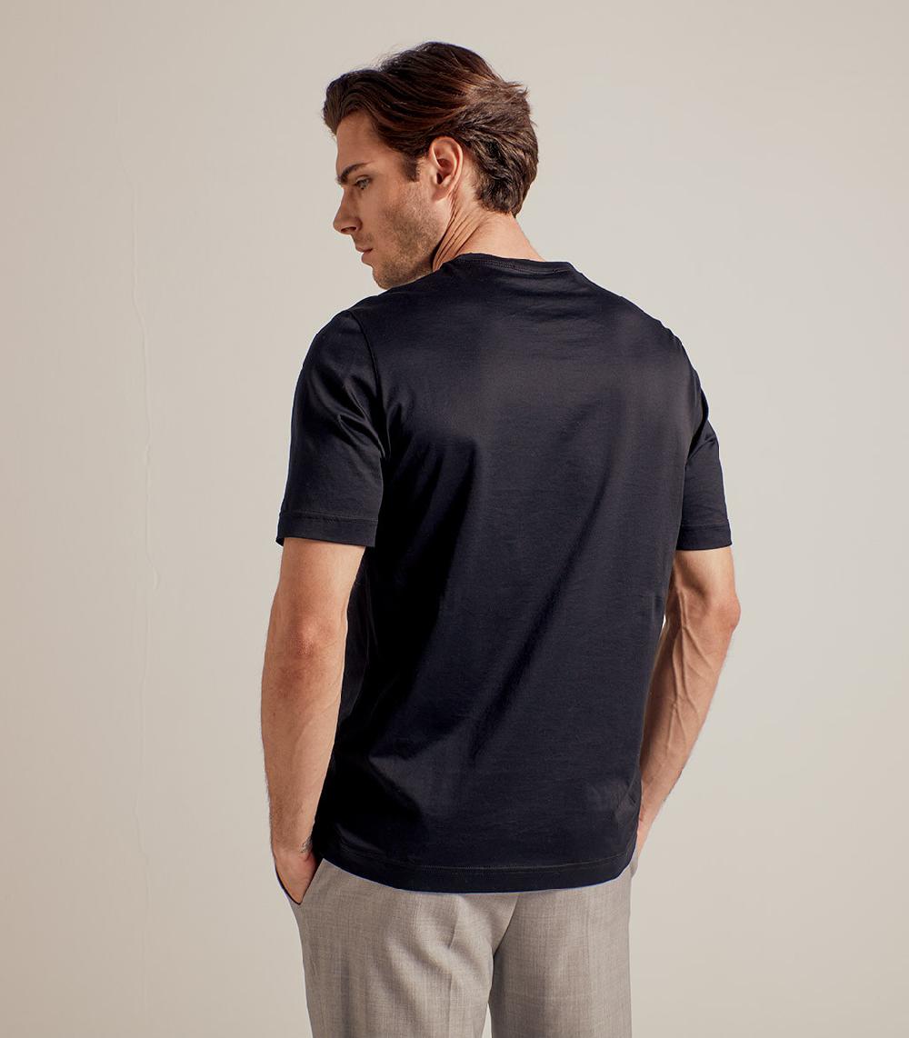 S.Moritz T-SHIRT IN COTONE SUPERFINE - NERO Consegna Veloce