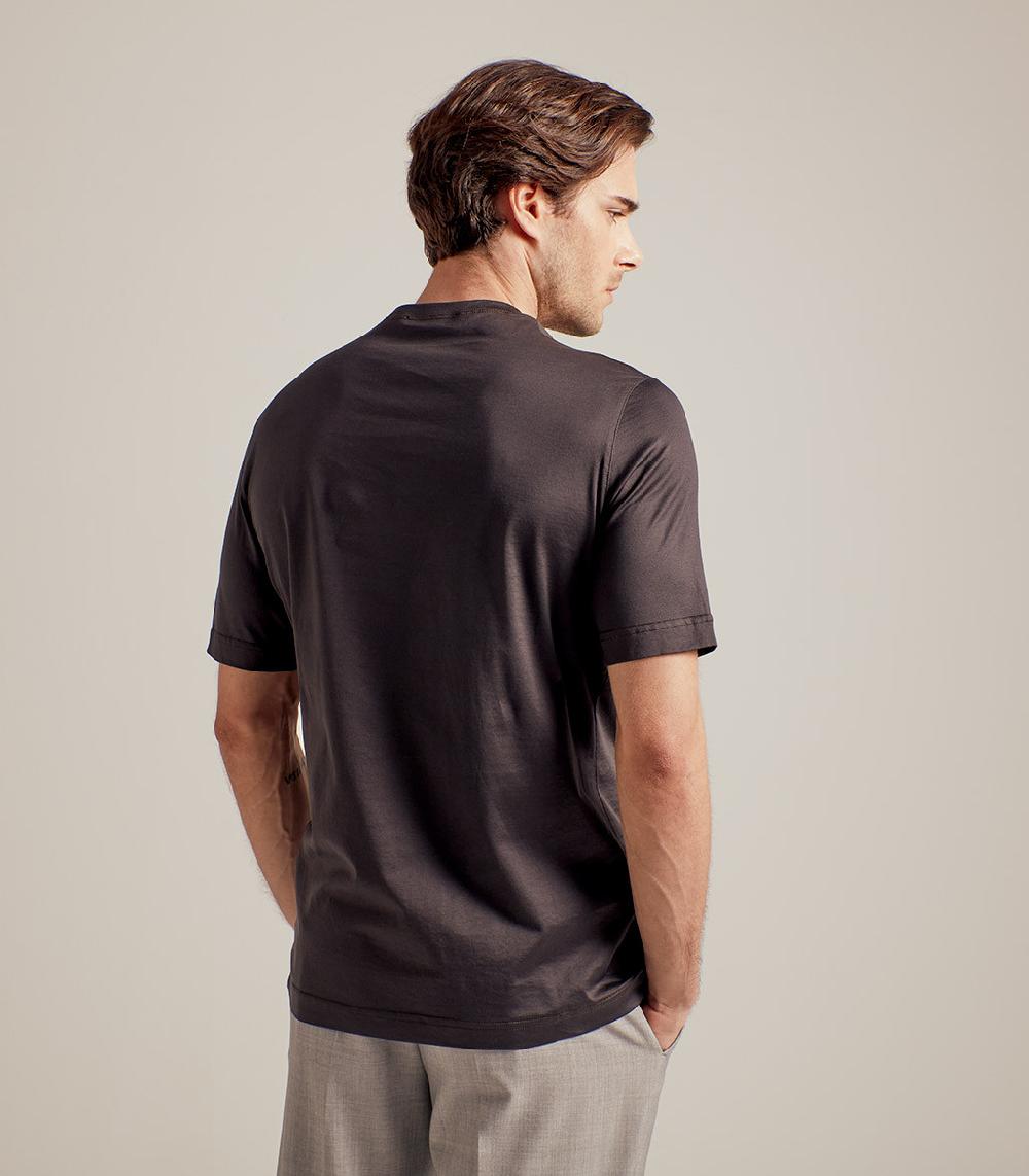 S.Moritz T-SHIRT IN COTONE SUPERFINE - MARRONE Promozione Limitata