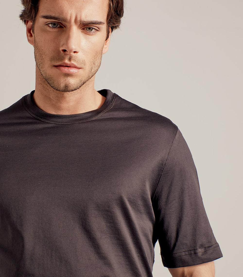 S.Moritz T-SHIRT IN COTONE SUPERFINE - MARRONE Promozione Limitata