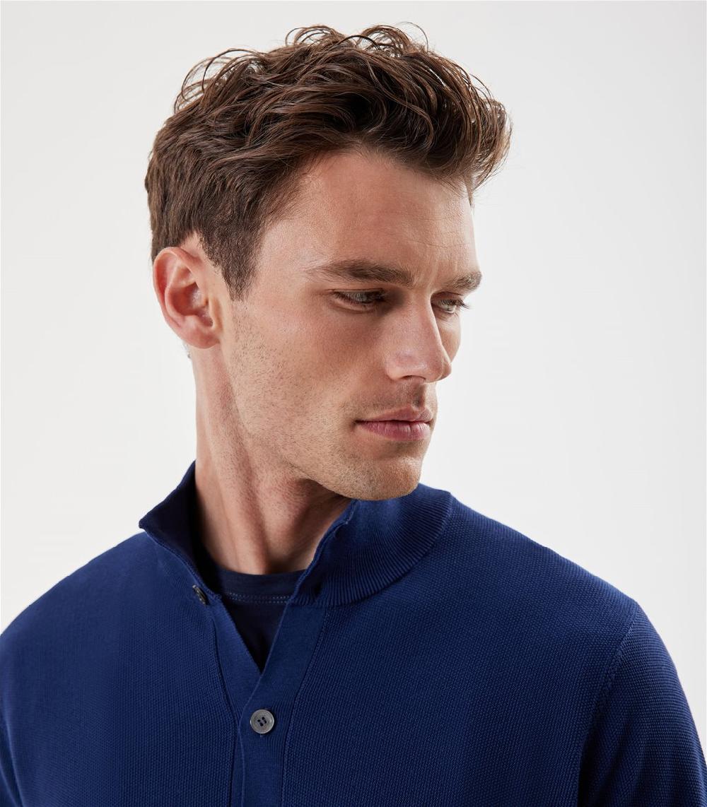 S.Moritz Cardigan da uomo collo alto punto riso | S.Moritz Sito Ufficiale Shopping Online