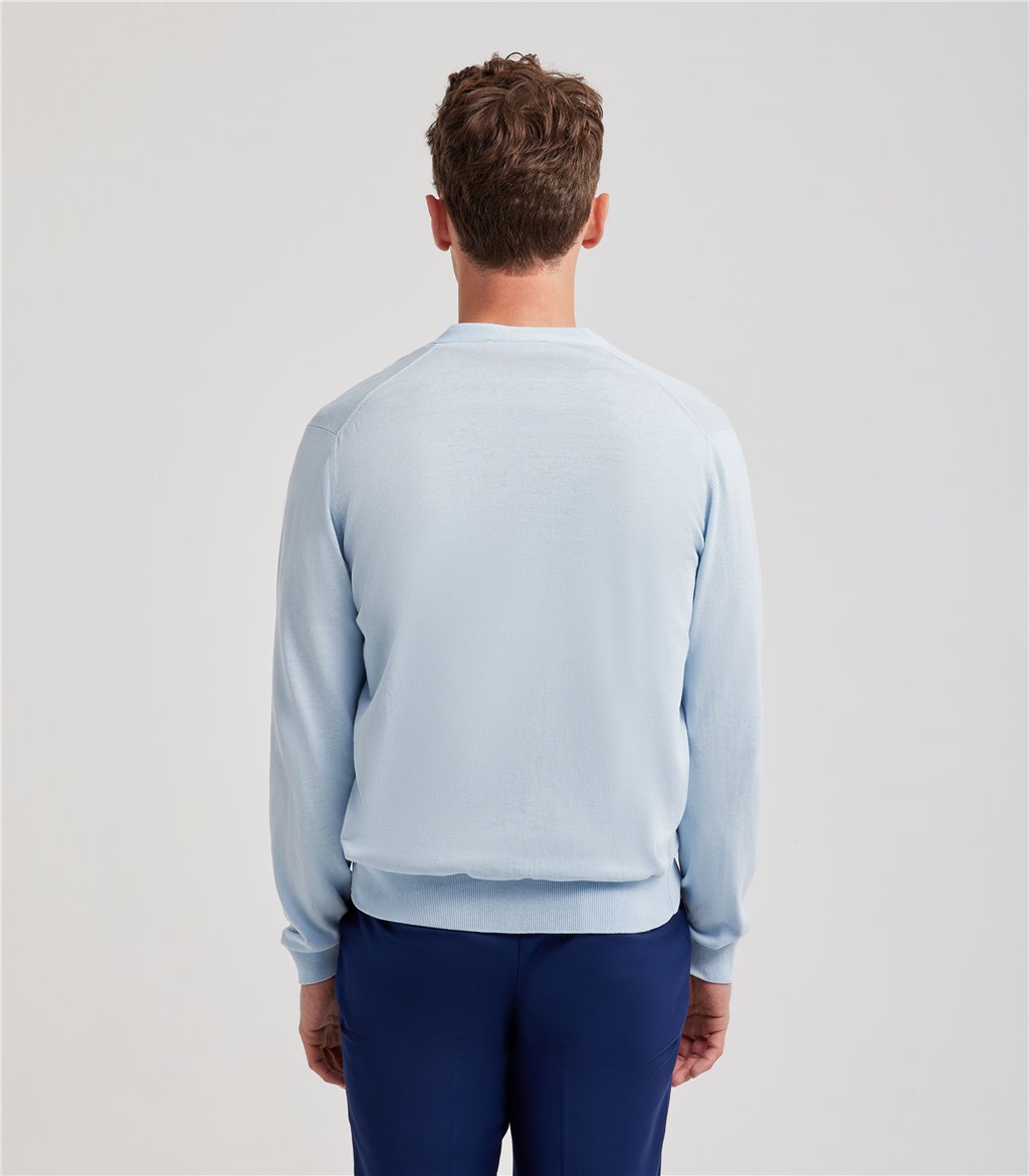 S.Moritz Cardigan da uomo in cotone blu polvere | S.Moritz Sito Ufficiale Affare Del Giorno