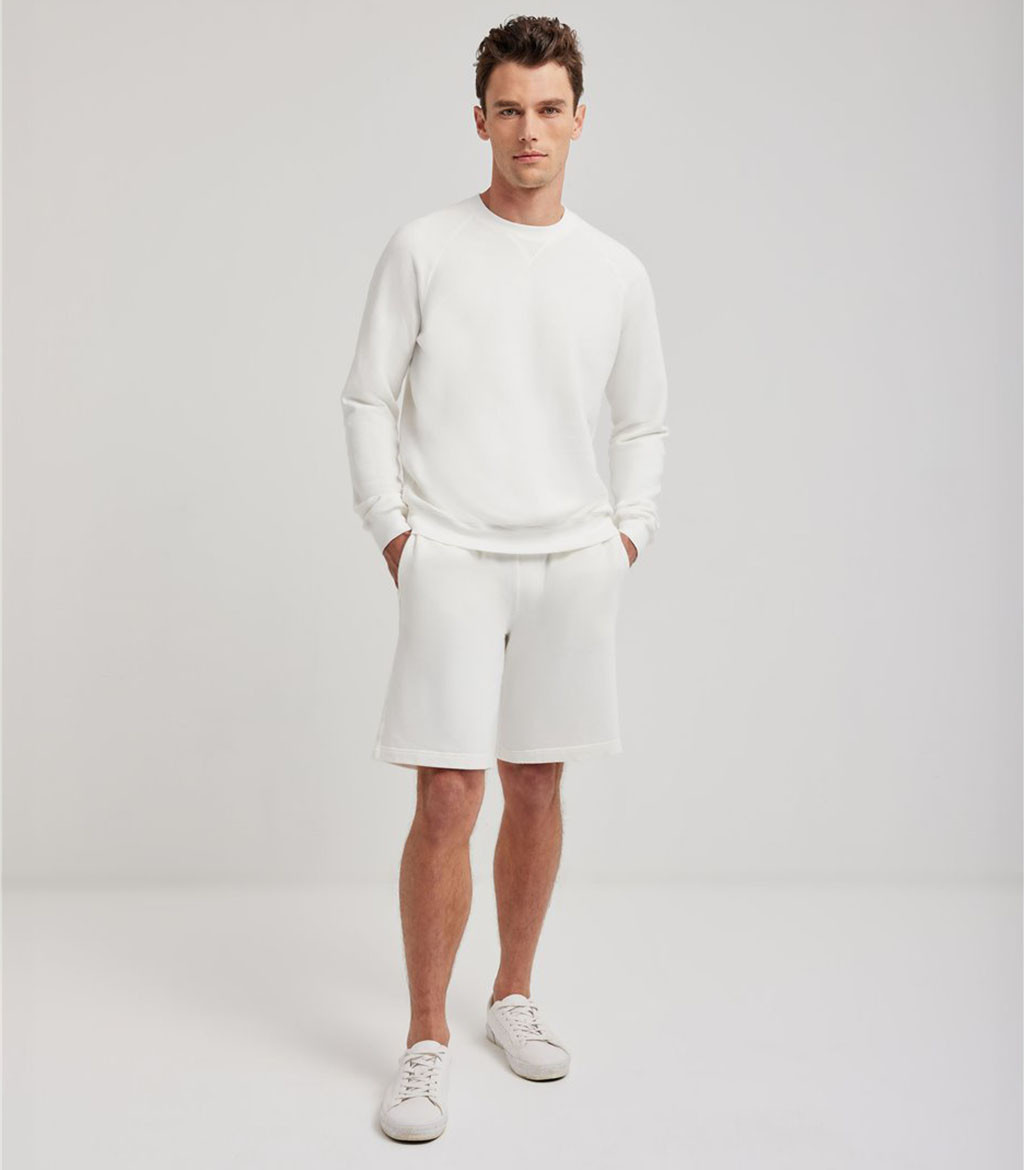 S.Moritz Bermuda da uomo in felpa off white | S.Moritz Sito Ufficiale Presa