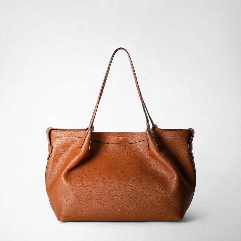 Serapian Tote bag secret piccola in pelle rugiada cuoio Outlet