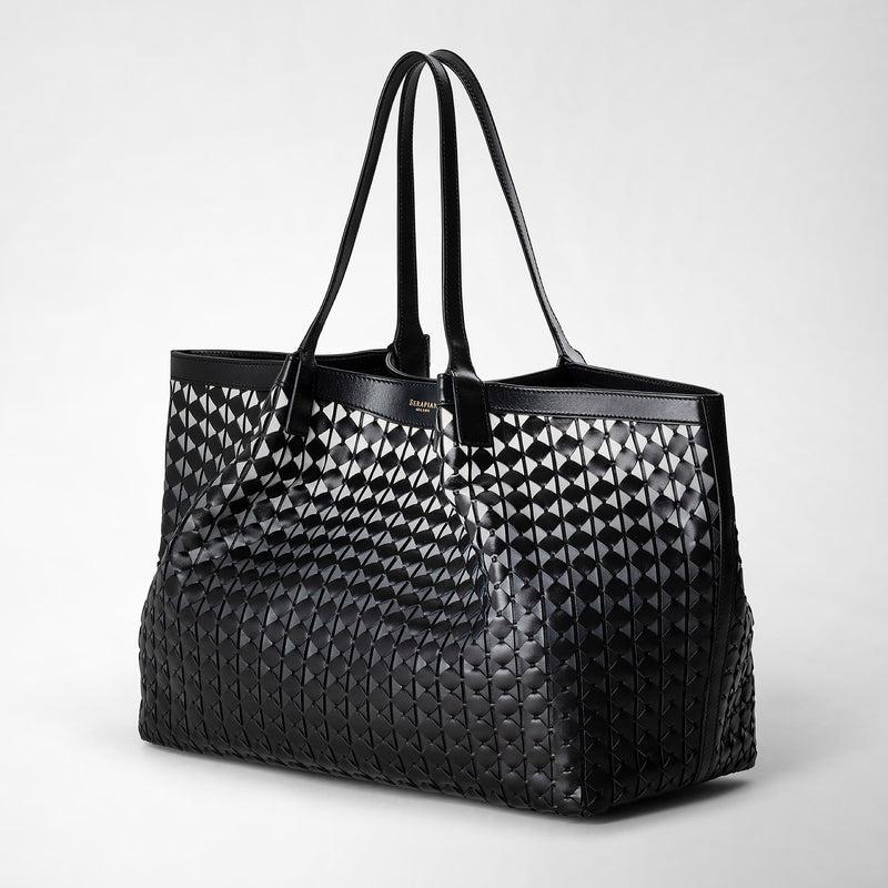 Serapian Tote bag secret in mosaico chiaroscuro Offerte