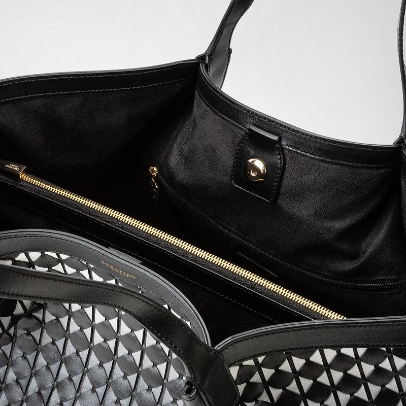 Serapian Tote bag secret in mosaico chiaroscuro Offerte
