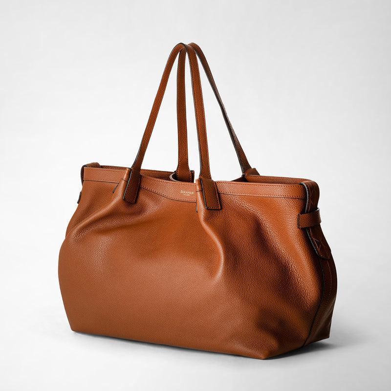 Serapian Tote bag secret in pelle rugiada cuoio Vendita Calda