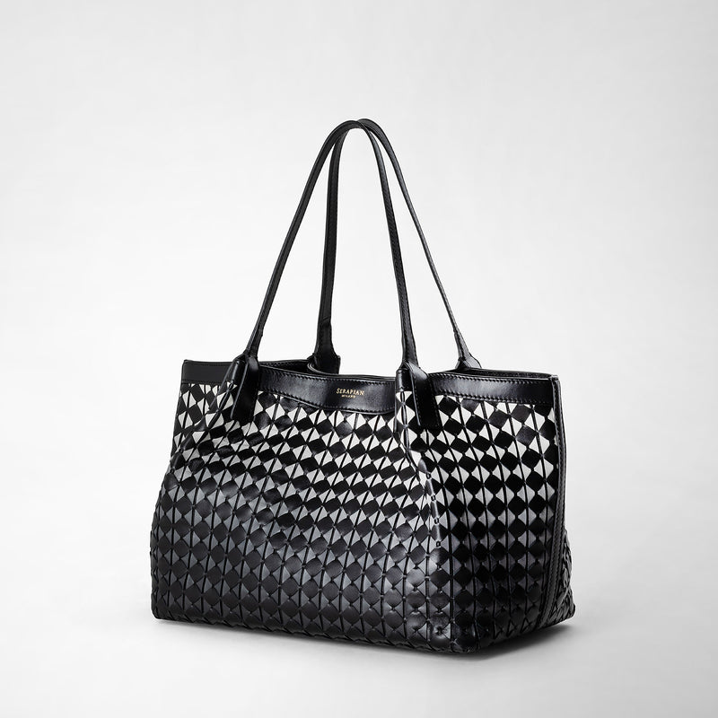 Serapian Tote bag secret piccola in mosaico chiaroscuro I Più Venduti