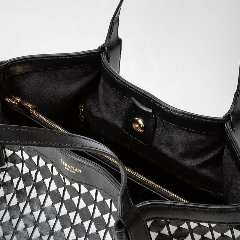 Serapian Tote bag secret piccola in mosaico chiaroscuro I Più Venduti