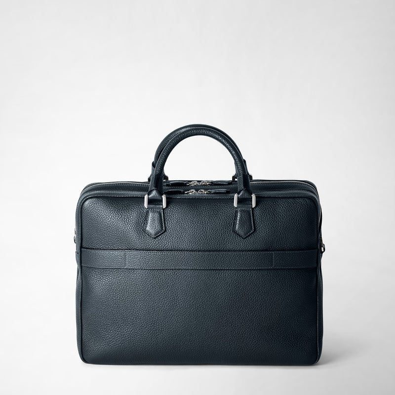 Serapian Borsa business grande in pelle cachemire blu navy 2025
