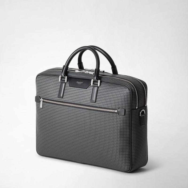 Serapian Borsa business doppio scomparto in stepan nero 2025