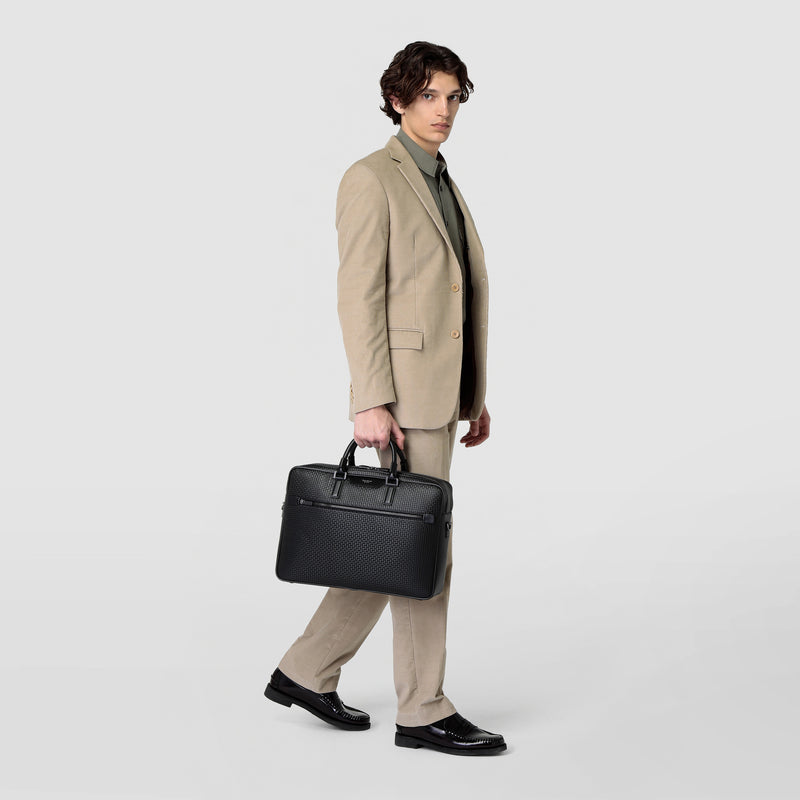 Serapian Borsa business doppio scomparto stepan eclissi Nuovo
