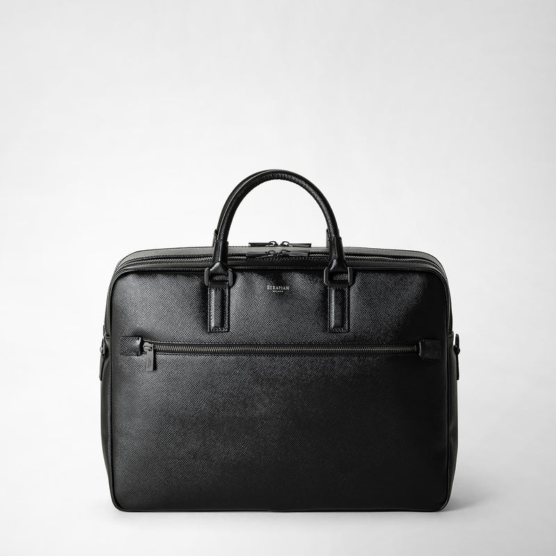 Serapian Borsa business doppio scomparto pelle evoluzione nero Vendita
