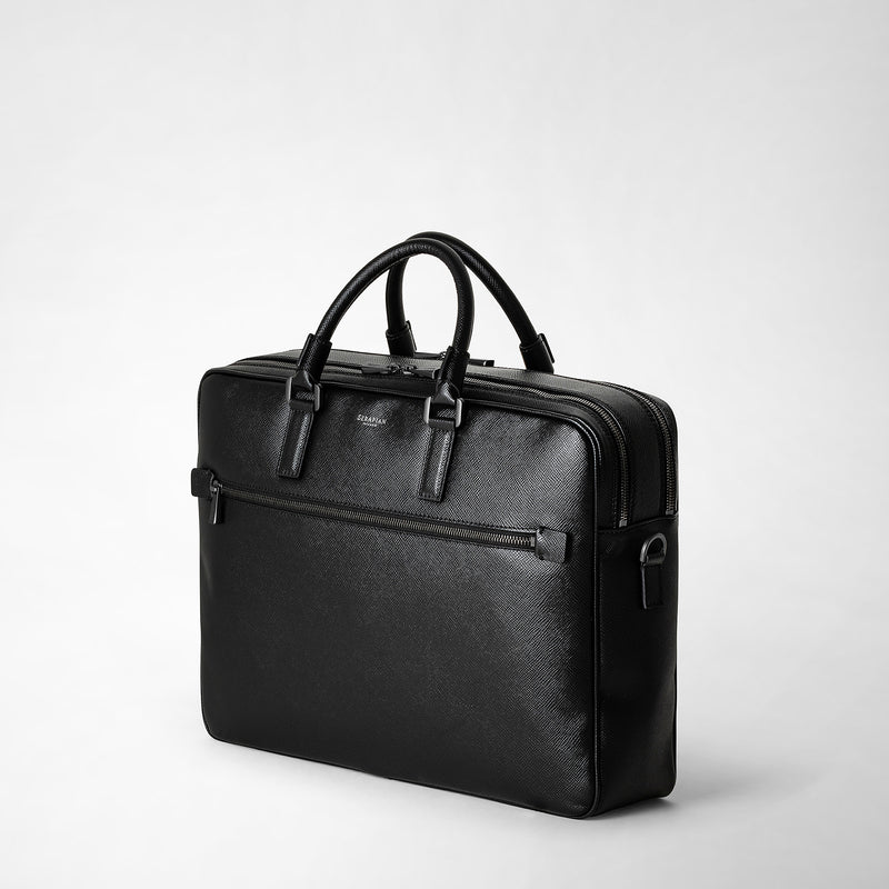 Serapian Borsa business doppio scomparto pelle evoluzione nero Vendita