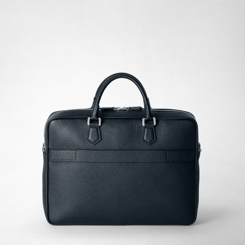 Serapian Borsa business slim in pelle cachemire blu navy Pezzi Unici