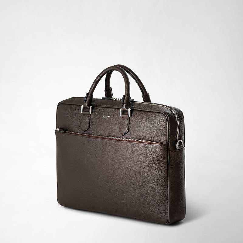 Serapian Borsa business slim in pelle cachemire espresso Soddisfazione Garantita