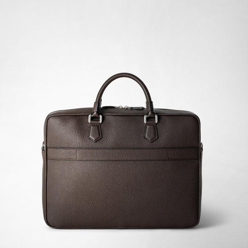 Serapian Borsa business slim in pelle cachemire espresso Soddisfazione Garantita