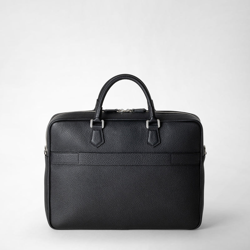 Serapian Borsa business slim in pelle cachemire nero Qualità Garantita