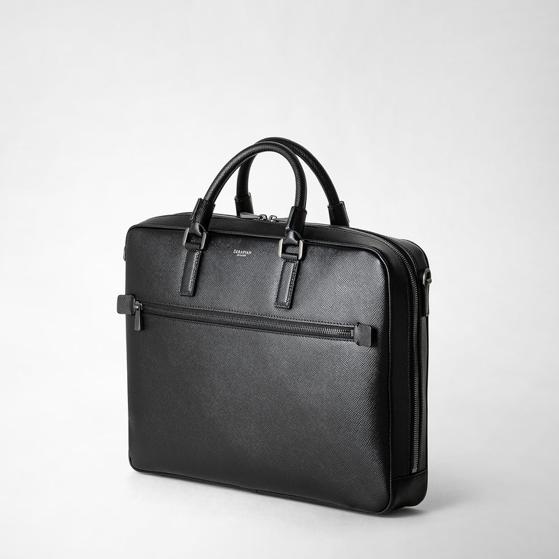 Serapian Borsa business slim in pelle evoluzione nero Negozi Online