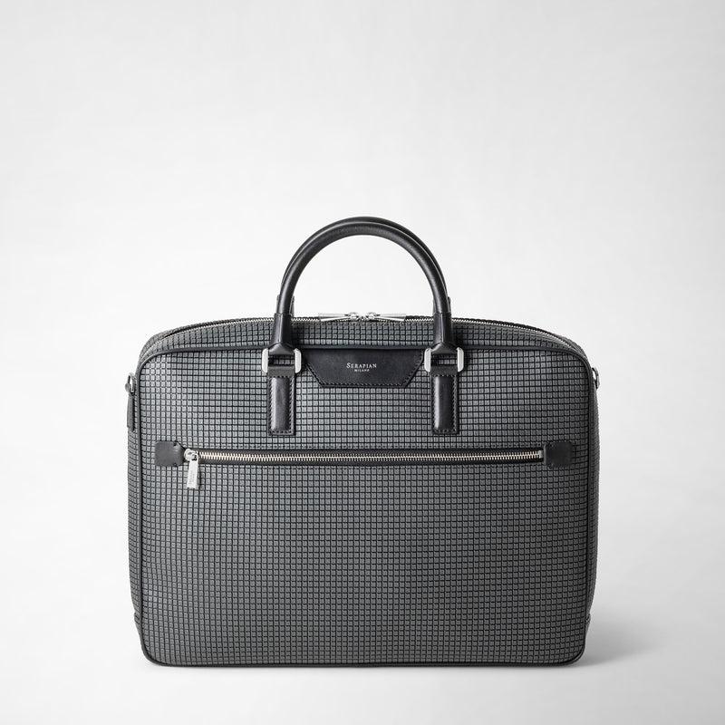 Serapian Borsa business slim in stepan asfalto-nero Consegna Veloce