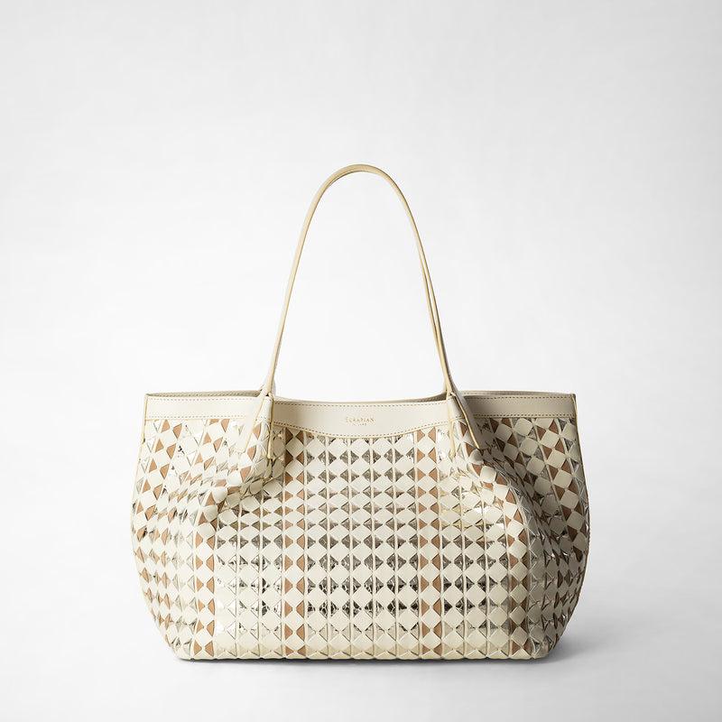 Serapian TOTE BAG SECRET PICCOLA IN MOSAICO ED ELAPHE Offerta