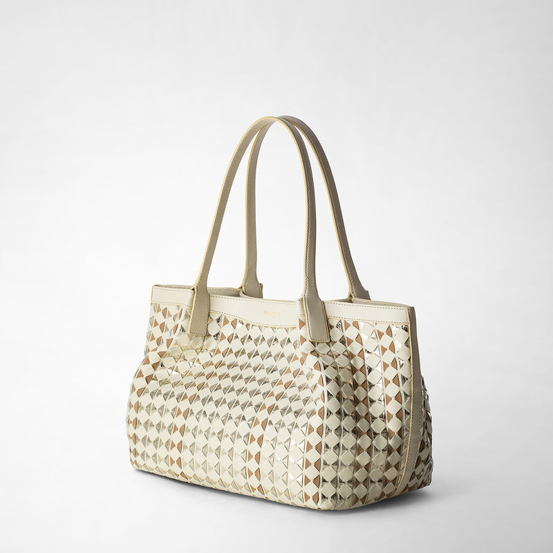 Serapian TOTE BAG SECRET PICCOLA IN MOSAICO ED ELAPHE Offerta