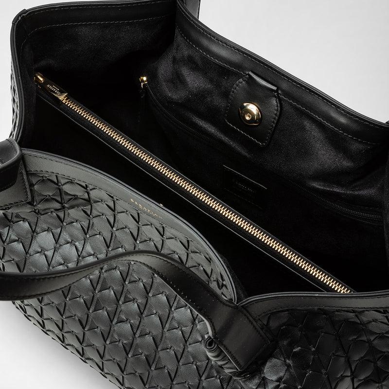 Serapian Tote bag secret piccola in mosaico nero Online