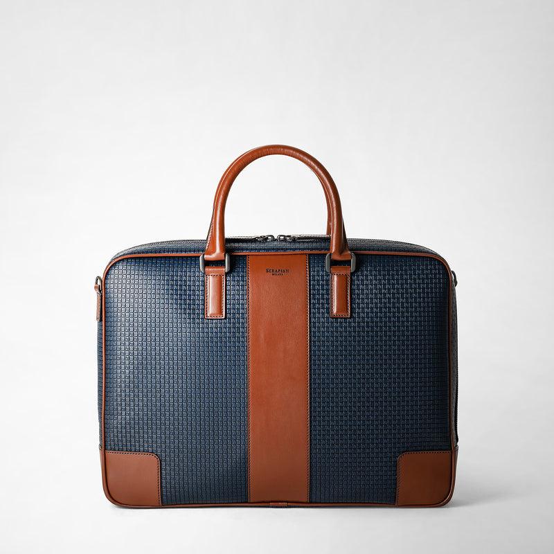 Serapian Borsa business slim in stepan blu oceano-cuoio Vendita Economica