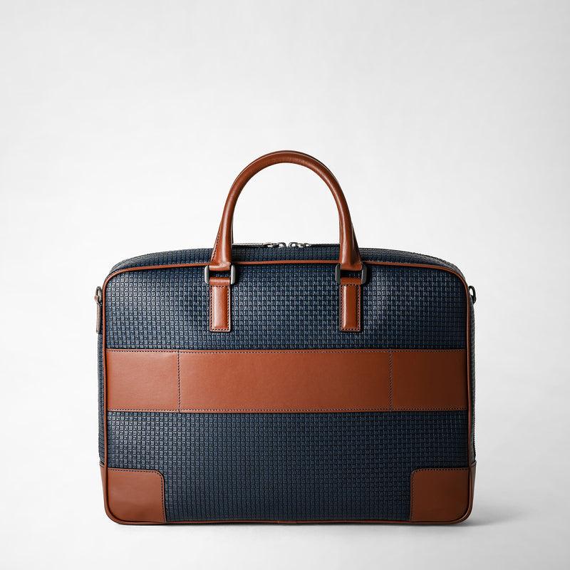 Serapian Borsa business slim in stepan blu oceano-cuoio Vendita Economica