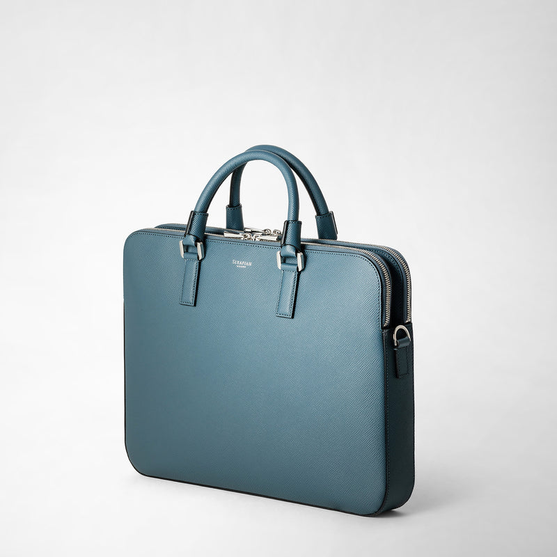 Serapian BORSA BUSINESS SLIM CON DOPPIA ZIP IN PELLE EVOLUZIONE I Più Venduti