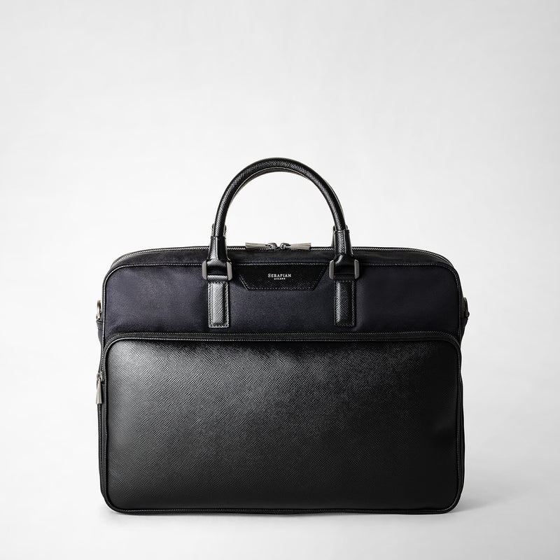 Serapian Briefcase recycled twill in evoluzione eclipse black Vendite Flash