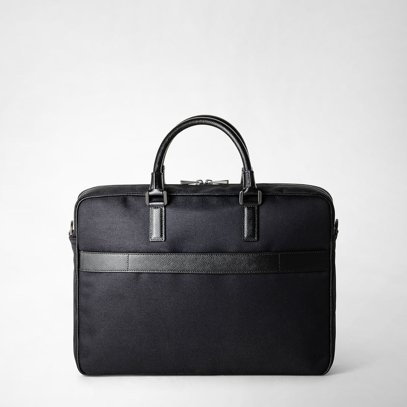 Serapian Briefcase recycled twill in evoluzione eclipse black Vendite Flash