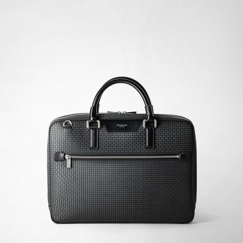 Serapian Borsa business extra slim in stepan asfalto-nero Nuova