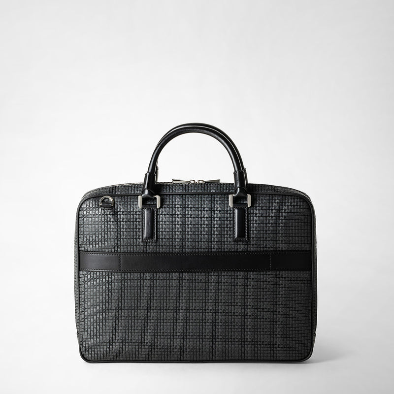 Serapian Borsa business extra slim in stepan asfalto-nero Nuova