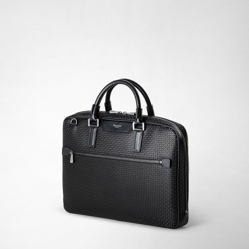 Serapian Borsa business extra slim in stepan nero-nero eclissi 2025