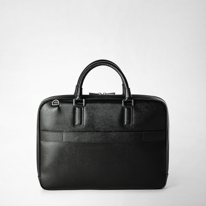 Serapian Borsa business extra slim in pelle evoluzione nero Italy