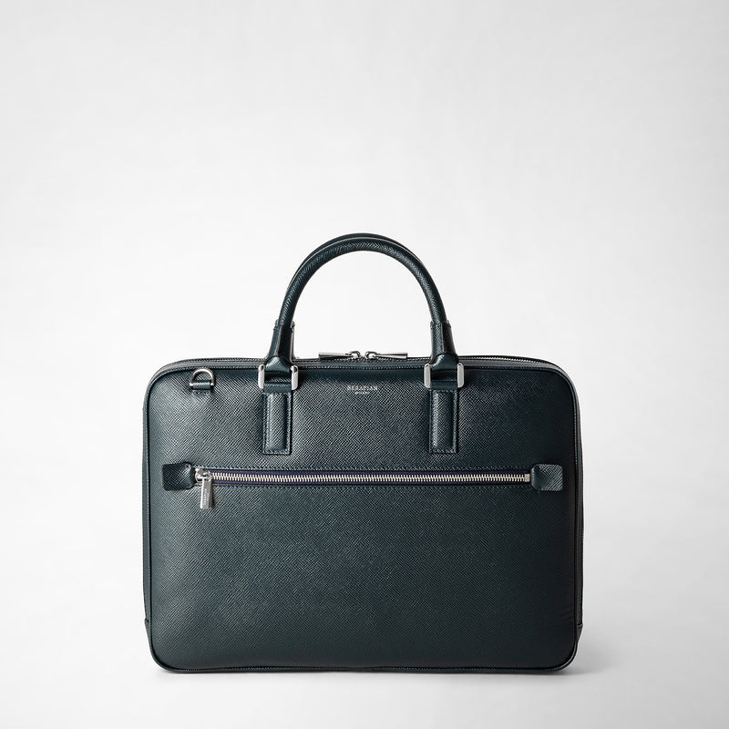 Serapian Borsa business extra slim in pelle evoluzione blu navy Italia