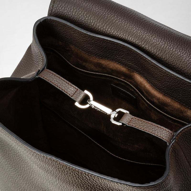 Serapian Day backpack in cachemire leather espresso 2025