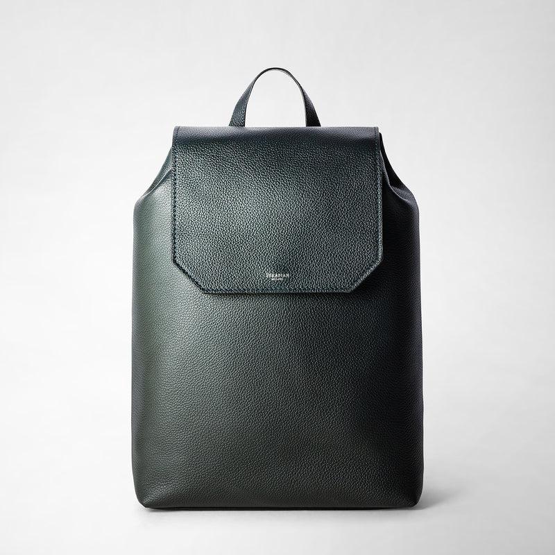 Serapian Day backpack in cachemire leather navy blue In Linea