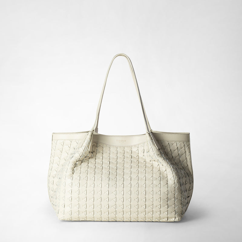 Serapian Tote bag secret piccola in mosaico panna Qualità